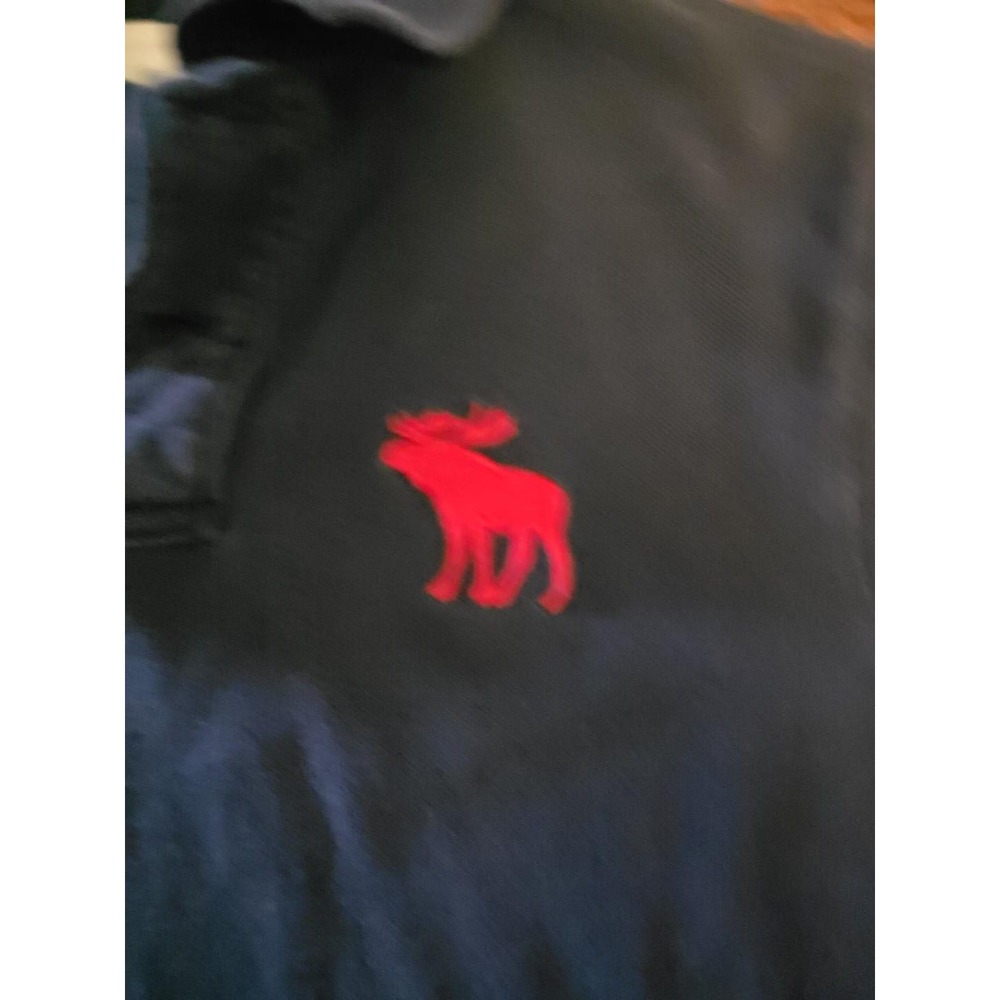 Abercrombie & Fitch Muscle Polo Shirt M Navy Red Moose Y2K 2000s Preppy - Picture 2 of 4